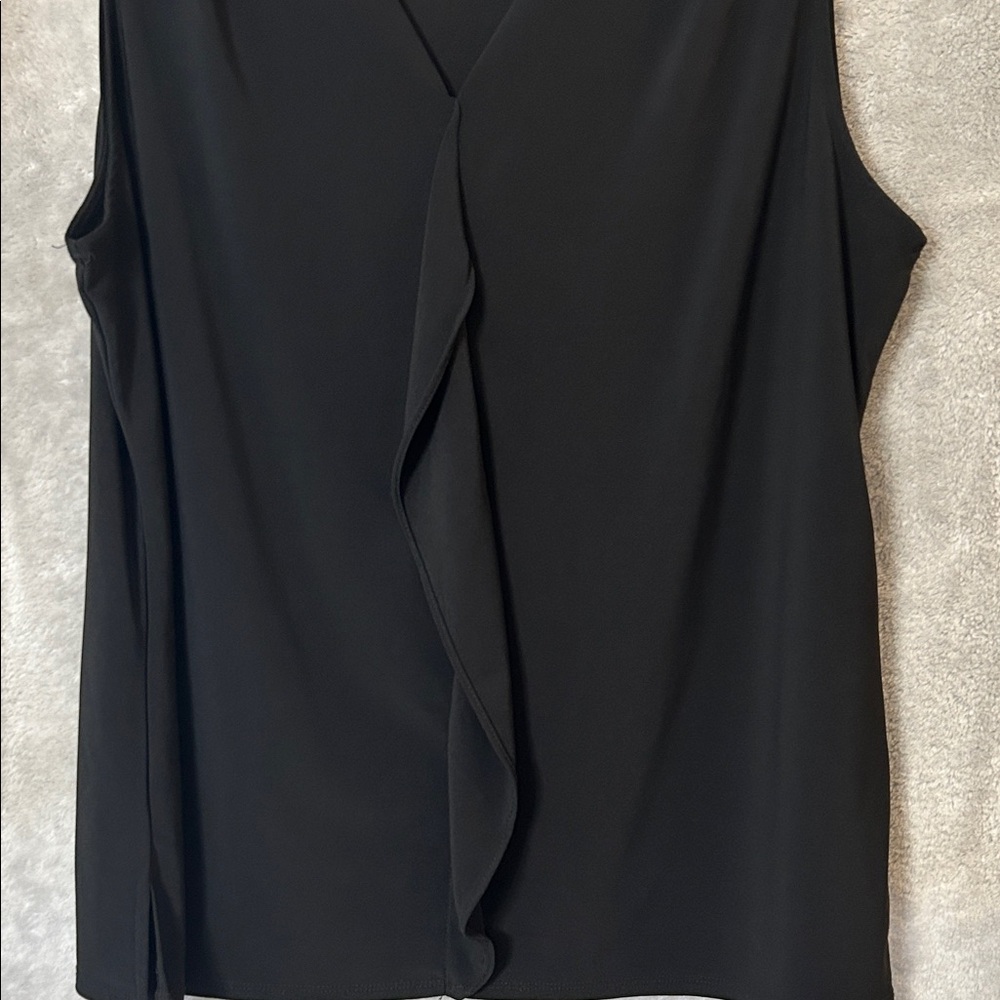 Roz & Ali Elegant Black V-Neck Blouse